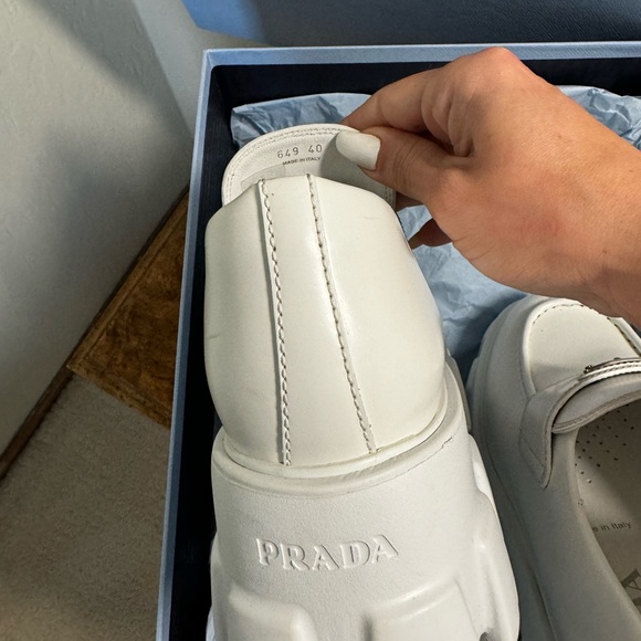 SOLD ⭐️ Prada Monolith Lug Sole 💫 Loafers White 💫 - Picture 8 of 10